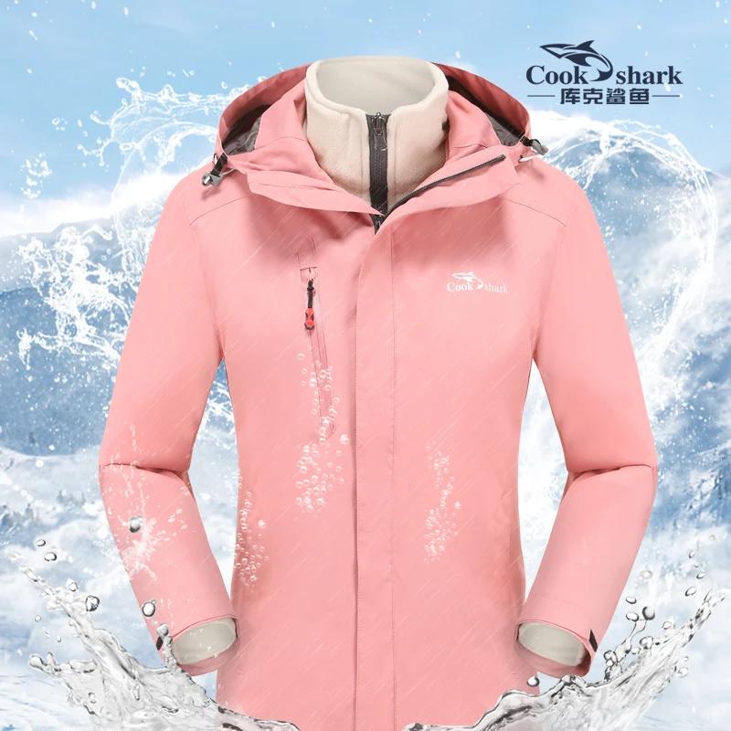 Cook shark 2020 Outdoor Jacket Womens fleece windbreaker womens cotton padded jacket fashion jacket autumn and winte